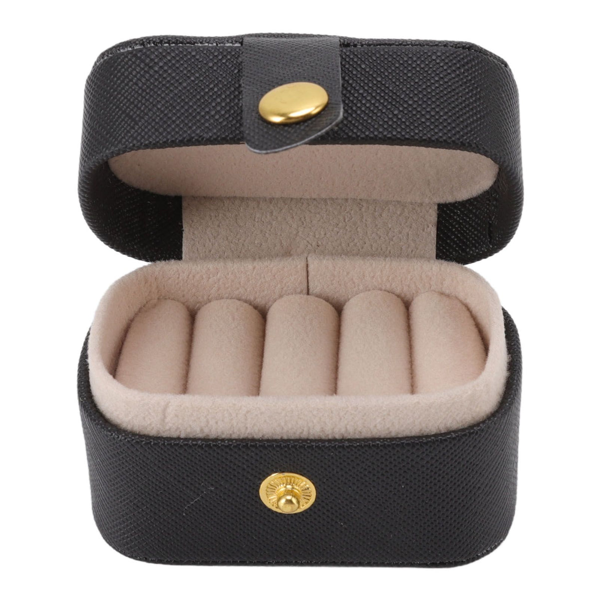 Mini Ring Storage Box PU Leather Small Jewelry Box Organizer Small Travel Earring Case Black