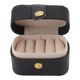 Mini Ring Storage Box PU Leather Small Jewelry Box Organizer Small Travel Earring Case Black