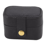 Mini Ring Storage Box PU Leather Small Jewelry Box Organizer Small Travel Earring Case Black