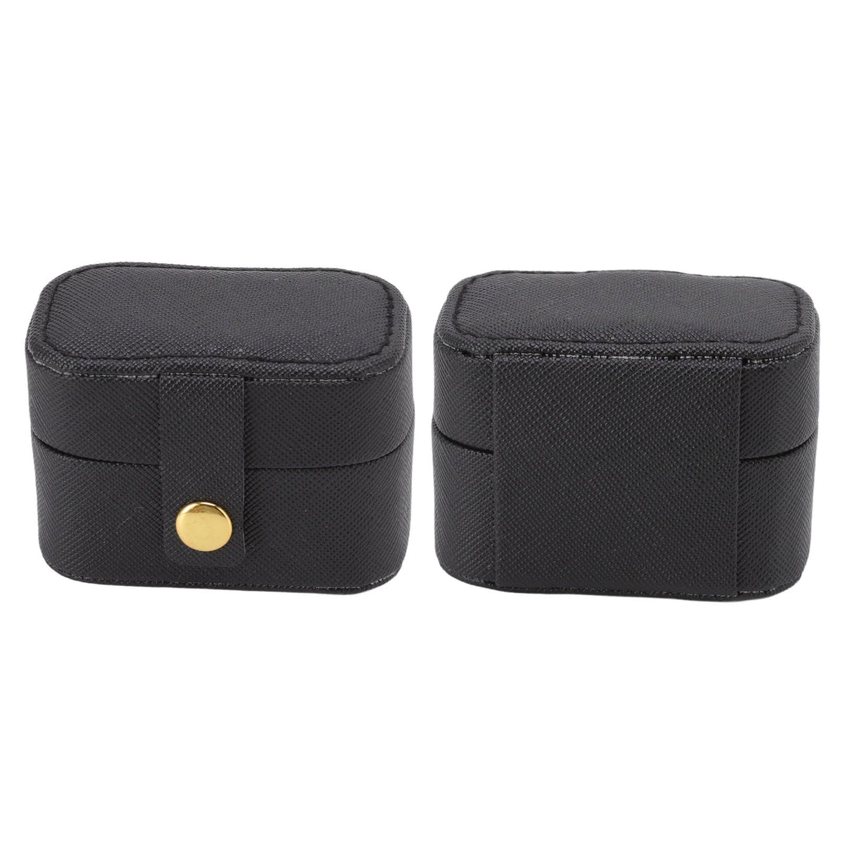 Mini Ring Storage Box PU Leather Small Jewelry Box Organizer Small Travel Earring Case Black