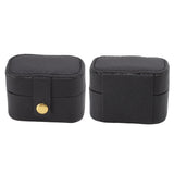 Mini Ring Storage Box PU Leather Small Jewelry Box Organizer Small Travel Earring Case Black