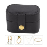 Mini Ring Storage Box PU Leather Small Jewelry Box Organizer Small Travel Earring Case Black