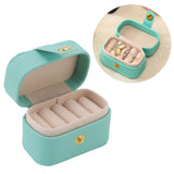 Mini Ring Storage Box PU Leather Small Jewelry Box Organizer Small Travel Earring Case Blue - Extra Image