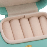Mini Ring Storage Box PU Leather Small Jewelry Box Organizer Small Travel Earring Case Blue - Extra Image