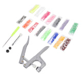 Plastic Snap Set Plastic Stainless Steel Practical Sewing Snaps Fasteners Kit Snap Plier with 150pcs T5 Buckle for Clothing - Front View
