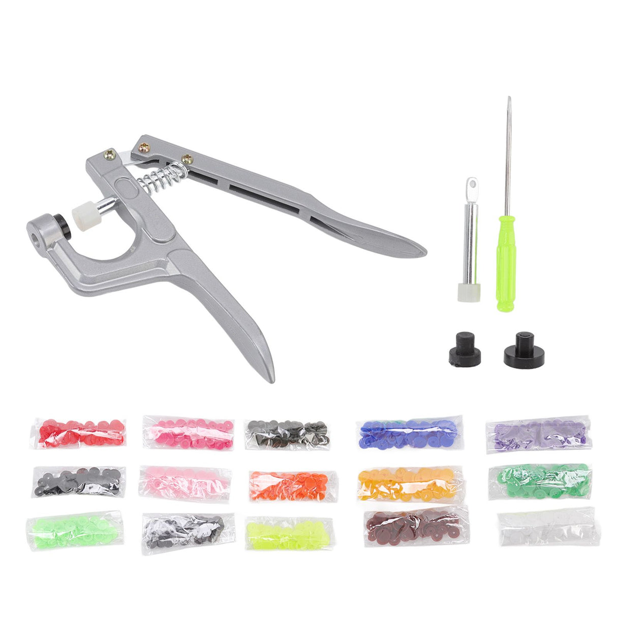 Plastic Snap Set Plastic Stainless Steel Practical Sewing Snaps Fasteners Kit Snap Plier with 150pcs T5 Buckle for Clothing