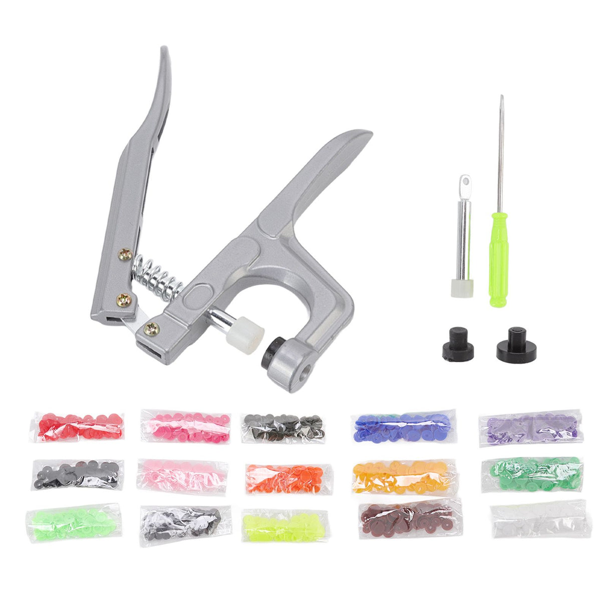 Plastic Snap Set Plastic Stainless Steel Practical Sewing Snaps Fasteners Kit Snap Plier with 150pcs T5 Buckle for Clothing