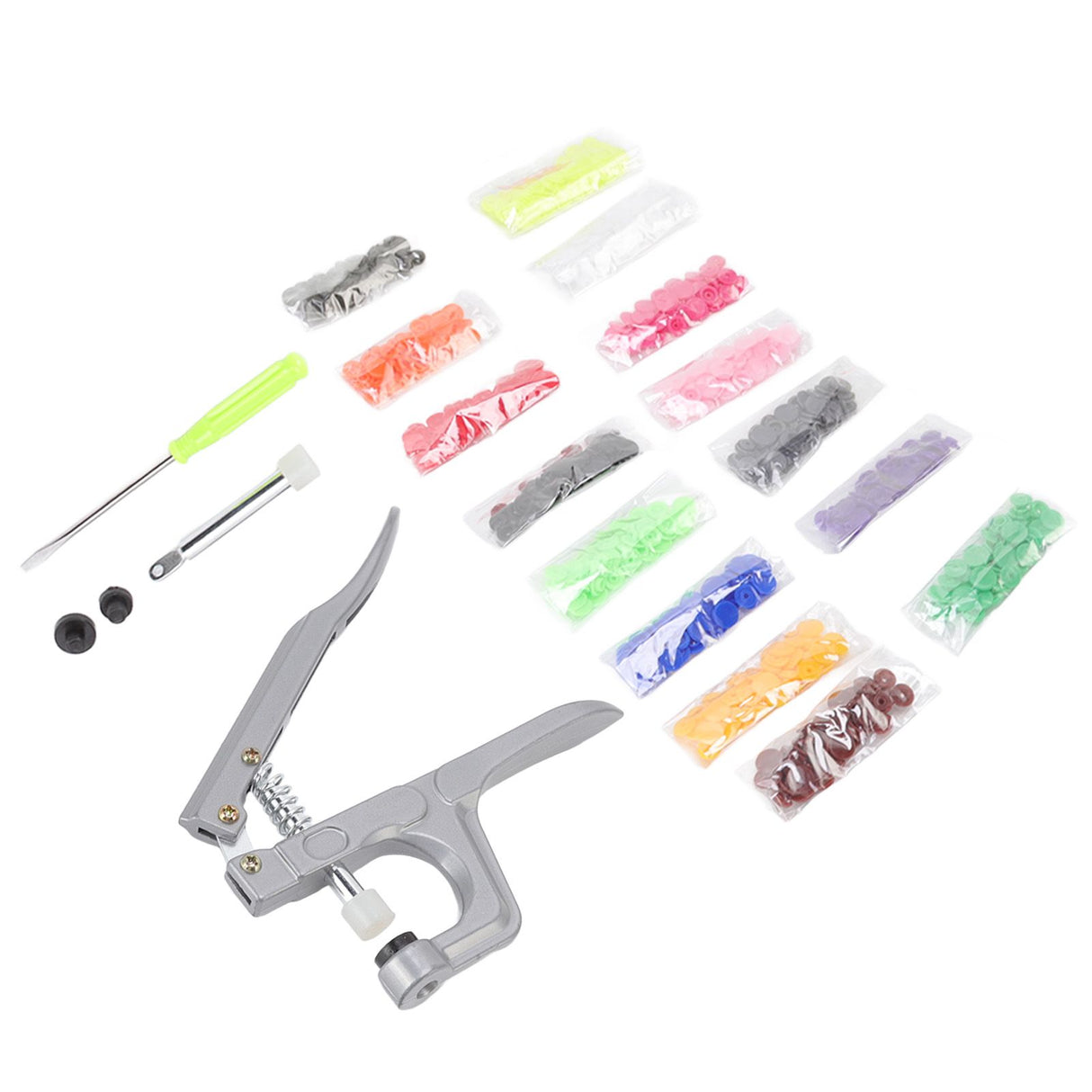 Plastic Snap Set Plastic Stainless Steel Practical Sewing Snaps Fasteners Kit Snap Plier with 150pcs T5 Buckle for Clothing