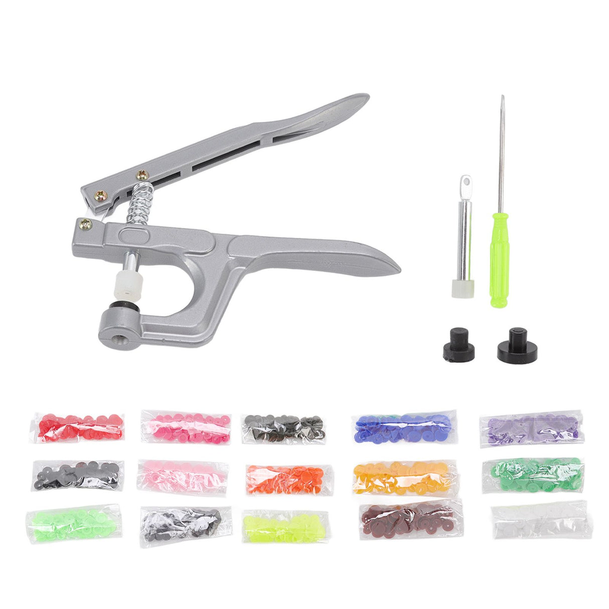 Plastic Snap Set Plastic Stainless Steel Practical Sewing Snaps Fasteners Kit Snap Plier with 150pcs T5 Buckle for Clothing