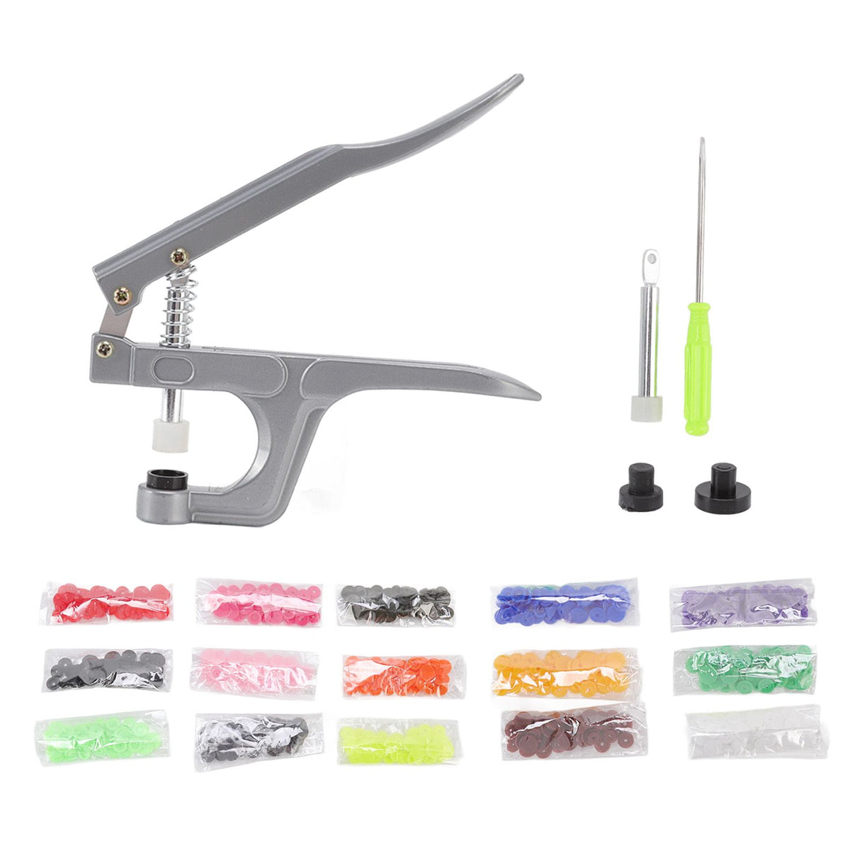 Plastic Snap Set Plastic Stainless Steel Practical Sewing Snaps Fasteners Kit Snap Plier with 150pcs T5 Buckle for Clothing