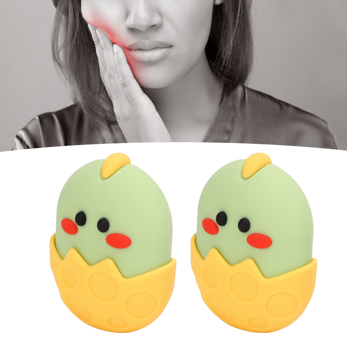 2Pcs Silicone Ice Face Mold Yellow Chicken Shape Face Eye Ice Roller for Men Women Reducing Swelling Pain Inflammation