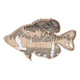 Wooden Hollowed Fish Figurine Multilayer Boxwood Decorative Wooden Hollowed Fish Striped for Home Office Canteen Bass - 45-Degree Angle