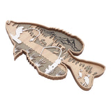 Wooden Hollowed Fish Figurine Multilayer Boxwood Decorative Wooden Hollowed Fish Striped for Home Office Canteen Bass - Close-Up Angle