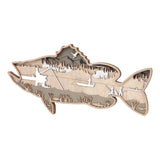 Wooden Hollowed Fish Figurine Multilayer Boxwood Decorative Wooden Hollowed Fish Striped for Home Office Canteen Salmon