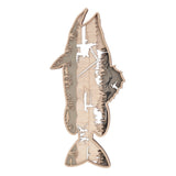 Wooden Hollowed Fish Figurine Multilayer Boxwood Decorative Wooden Hollowed Fish Striped for Home Office Canteen Salmon