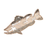 Wooden Hollowed Fish Figurine Multilayer Boxwood Decorative Wooden Hollowed Fish Striped for Home Office Canteen Salmon