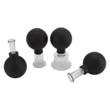 4Pcs Glass Cupping Set Black Silicone Ball Massage Vacuum Suction Cupping for Facial Skin - Side View