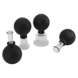 4Pcs Glass Cupping Set Black Silicone Ball Massage Vacuum Suction Cupping for Facial Skin