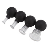 4Pcs Glass Cupping Set Black Silicone Ball Massage Vacuum Suction Cupping for Facial Skin - Close-Up Angle