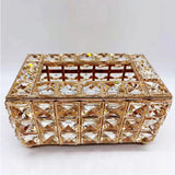 Tissue Box Crystal Iron Shining Paper Holder Home Accessories for Coffee Bar Hotel Living Room