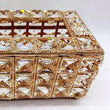 Tissue Box Crystal Iron Shining Paper Holder Home Accessories for Coffee Bar Hotel Living Room - Front View
