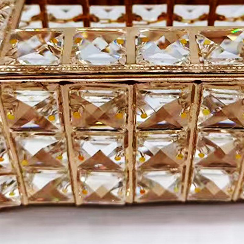 Tissue Box Crystal Iron Shining Paper Holder Home Accessories for Coffee Bar Hotel Living Room