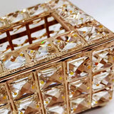 Tissue Box Crystal Iron Shining Paper Holder Home Accessories for Coffee Bar Hotel Living Room - Top-Down View