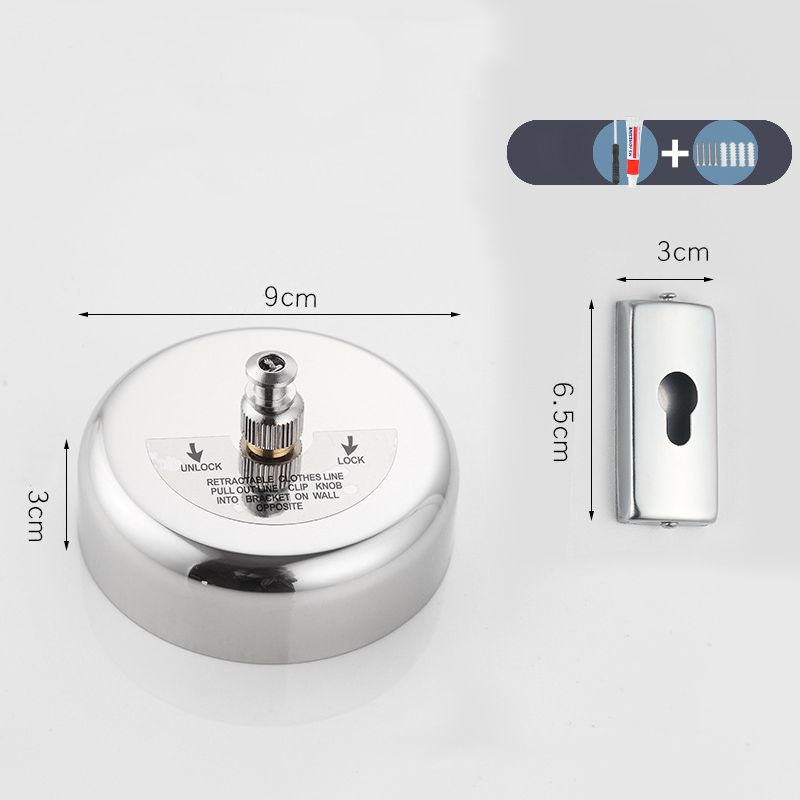 Wall Hanging Clothesline Telescopic Invisible Retractable Dryer Clothes Line for Home Hotel Round Stainless Steel 2.8meter Nylon Rope 2 Installation