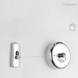 Wall Hanging Clothesline Telescopic Invisible Retractable Dryer Clothes Line for Home Hotel Round Stainless Steel 2.8meter Nylon Rope 2 Installation