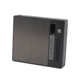 Cigarettes Case Box Automatic Ejection Holder with Dual Arc Lighter USB Rechargeable Power Display Windproof for 10 Cigarettes - Front View