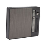 Cigarettes Case Box Automatic Ejection Holder with Dual Arc Lighter USB Rechargeable Power Display Windproof for 10 Cigarettes - Close-Up Angle