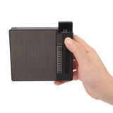 Cigarettes Case Box Automatic Ejection Holder with Dual Arc Lighter USB Rechargeable Power Display Windproof for 10 Cigarettes
