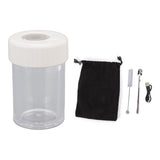 Magnifying Viewing Jar Multifunction Waterproof Magnifying Glass Storage Jar with LED Light for Home Travel White