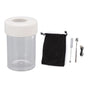 Magnifying Viewing Jar Multifunction Waterproof Magnifying Glass Storage Jar with LED Light for Home Travel White