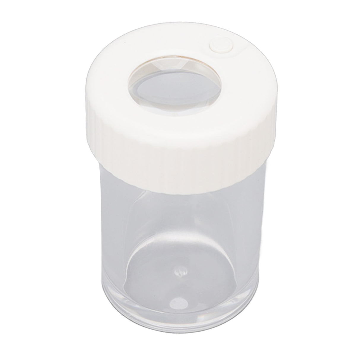 Magnifying Viewing Jar Multifunction Waterproof Magnifying Glass Storage Jar with LED Light for Home Travel White
