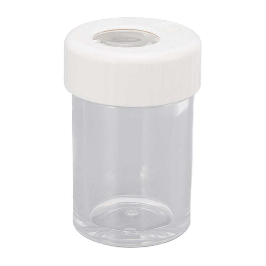 Magnifying Viewing Jar Multifunction Waterproof Magnifying Glass Storage Jar with LED Light for Home Travel White