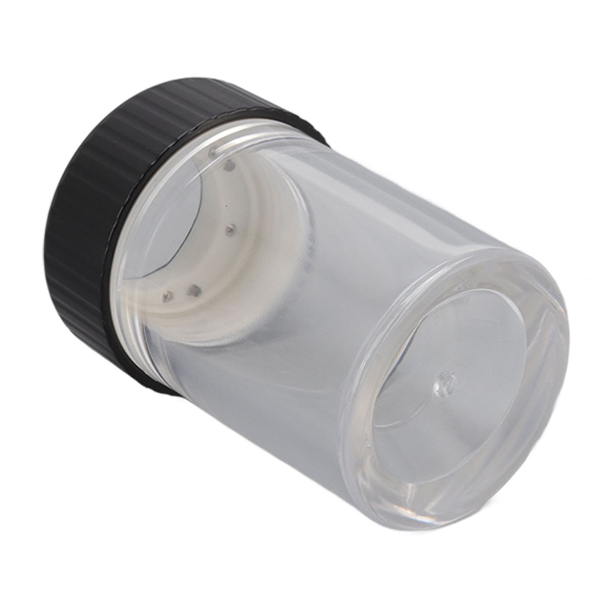 Magnifying Viewing Jar Multifunction Waterproof Magnifying Glass Storage Jar with LED Light for Home Travel Black