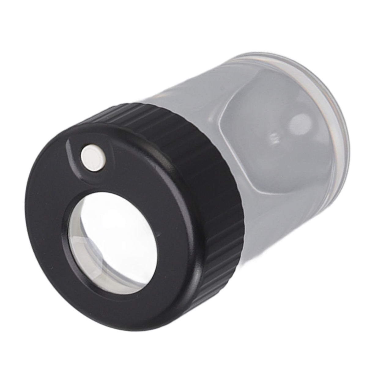 Magnifying Viewing Jar Multifunction Waterproof Magnifying Glass Storage Jar with LED Light for Home Travel Black