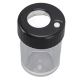 Magnifying Viewing Jar Multifunction Waterproof Magnifying Glass Storage Jar with LED Light for Home Travel Black - Close-Up Angle