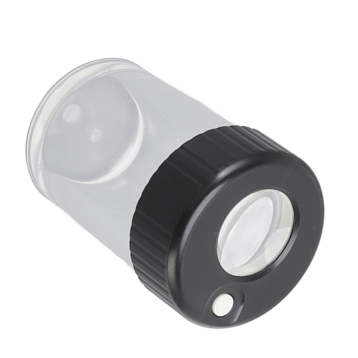 Magnifying Viewing Jar Multifunction Waterproof Magnifying Glass Storage Jar with LED Light for Home Travel Black