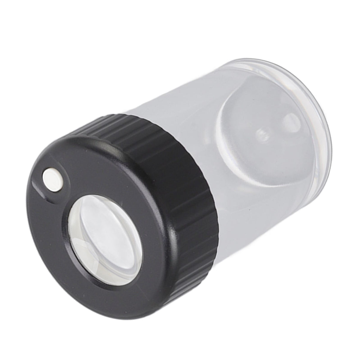 Magnifying Viewing Jar Multifunction Waterproof Magnifying Glass Storage Jar with LED Light for Home Travel Black