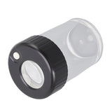 Magnifying Viewing Jar Multifunction Waterproof Magnifying Glass Storage Jar with LED Light for Home Travel Black