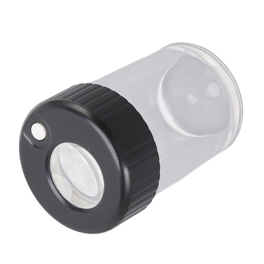 Magnifying Viewing Jar Multifunction Waterproof Magnifying Glass Storage Jar with LED Light for Home Travel Black