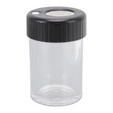 Magnifying Viewing Jar Multifunction Waterproof Magnifying Glass Storage Jar with LED Light for Home Travel Black - Extra Image