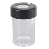 Magnifying Viewing Jar Multifunction Waterproof Magnifying Glass Storage Jar with LED Light for Home Travel Black