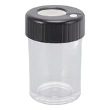 Magnifying Viewing Jar Multifunction Waterproof Magnifying Glass Storage Jar with LED Light for Home Travel Black