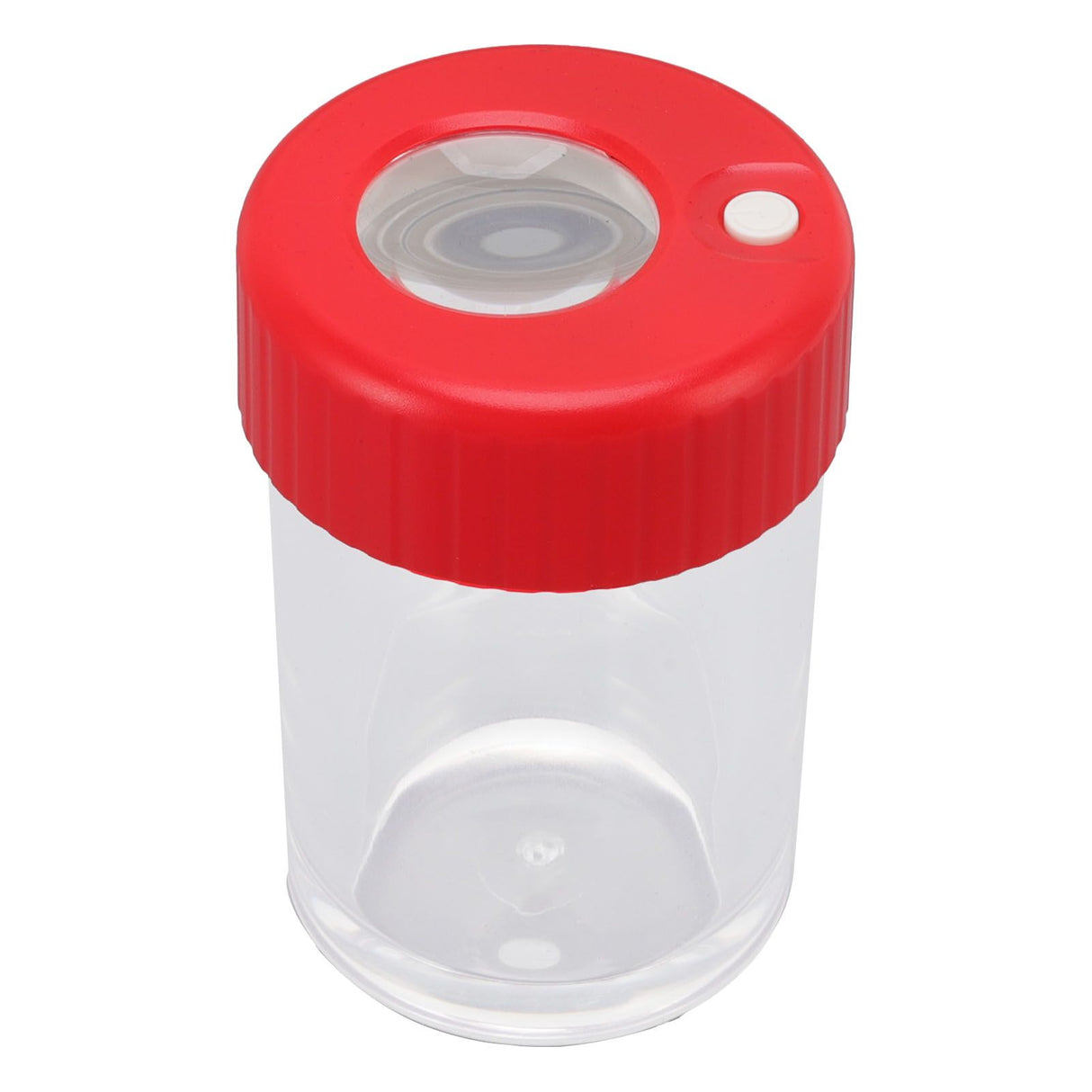 Magnifying Viewing Jar Multifunctional Waterproof Portable Magnifying Glass Storage Jar with LED Light for Tobacco Red