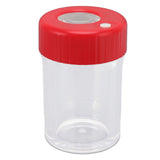 Magnifying Viewing Jar Multifunctional Waterproof Portable Magnifying Glass Storage Jar with LED Light for Tobacco Red