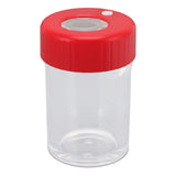 Magnifying Viewing Jar Multifunctional Waterproof Portable Magnifying Glass Storage Jar with LED Light for Tobacco Red