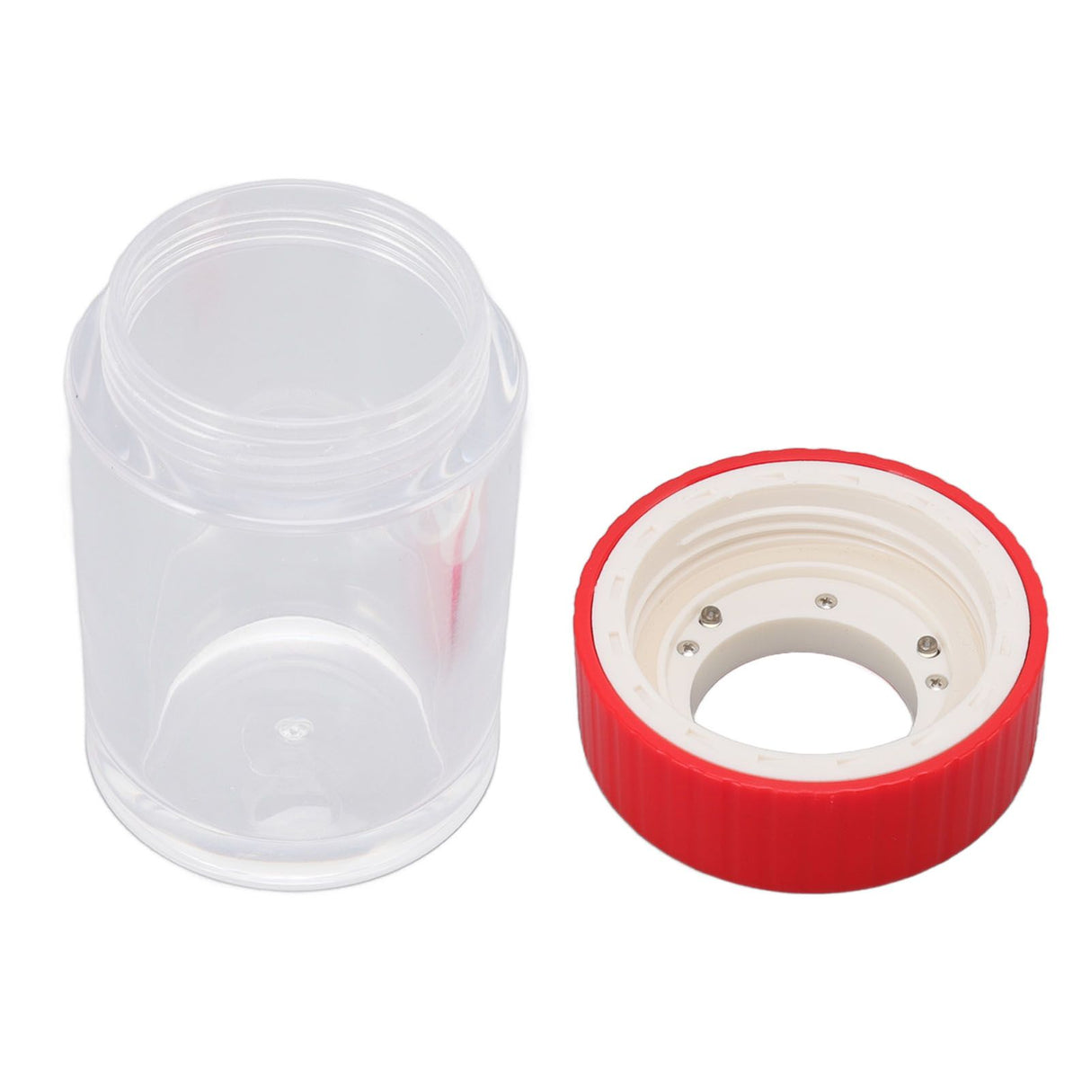 Magnifying Viewing Jar Multifunctional Waterproof Portable Magnifying Glass Storage Jar with LED Light for Tobacco Red